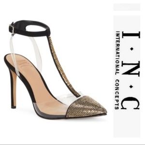 INC Women's Size 6 Stilettos Pumps Heels Black Gol